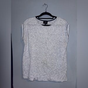 W5 Heather Gray/Blue Cap Sleeve Tee